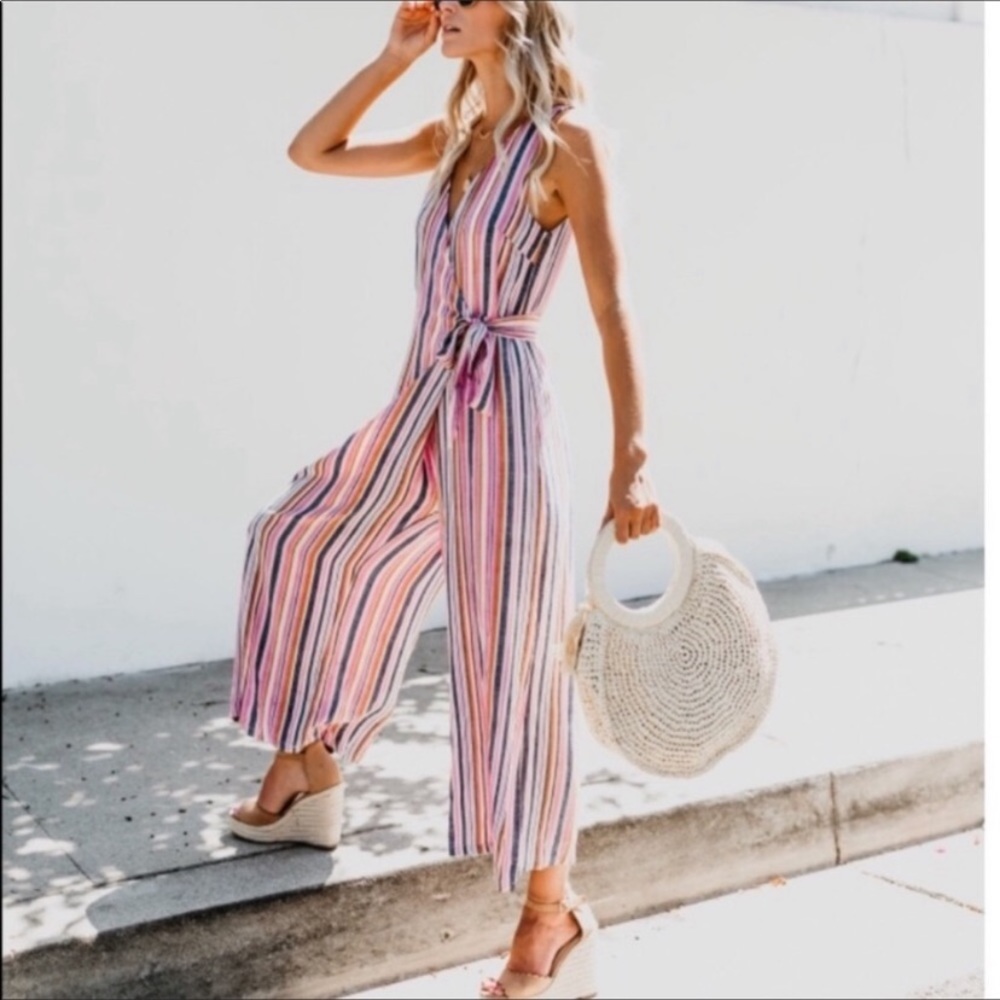 Listicle Striped Boho Jumpsuit